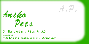 aniko pets business card